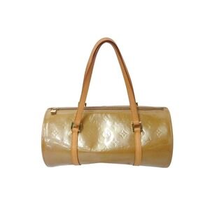 LOUIS VUITTON Bedford Handbag Monogram Vernis Cylindrical Brown